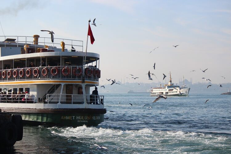 Dolmabahce Palace and Cable Car and Bosphorus on Boat